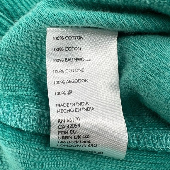 NWT Kimchi Blue Turquoise Corduroy Elastic Waistband Pants Size Large Women’s - Picture 5 of 5